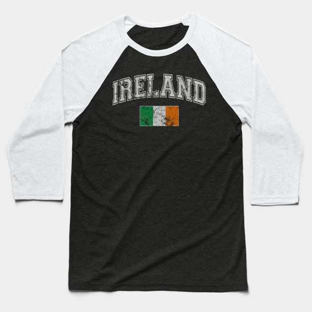 Retro Flag of Ireland Irish St Patrick's Day Baseball T-Shirt by E